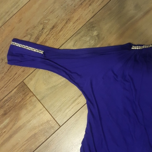 Open Shoulder dress blueish/purple - Picture 4 of 8